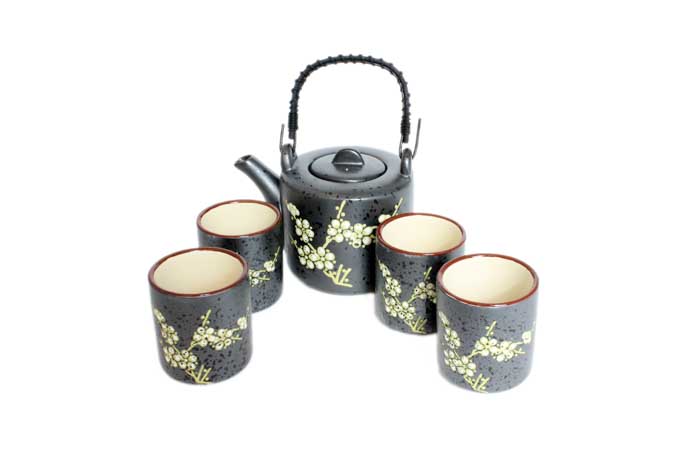 Ceramic Yellow Cherry Tea Set